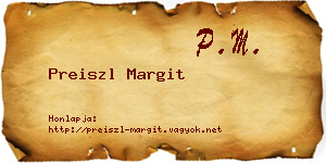 Preiszl Margit névjegykártya